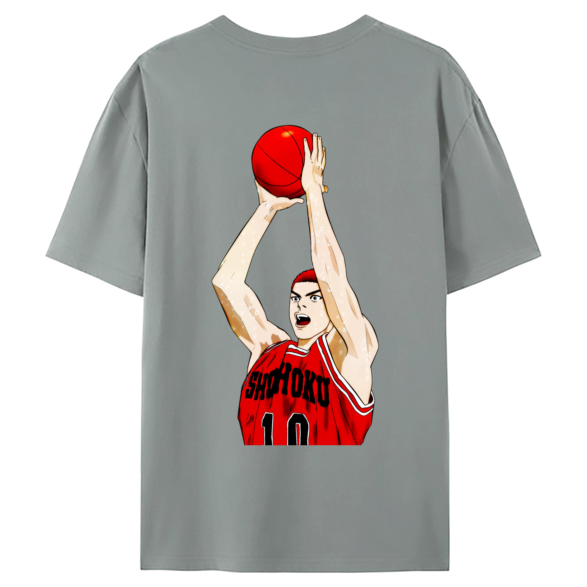 （画像用） SLAM DUNK／スラムダンク 綿100％ メンズ半袖Tシャツ（バックプリント） 通気性